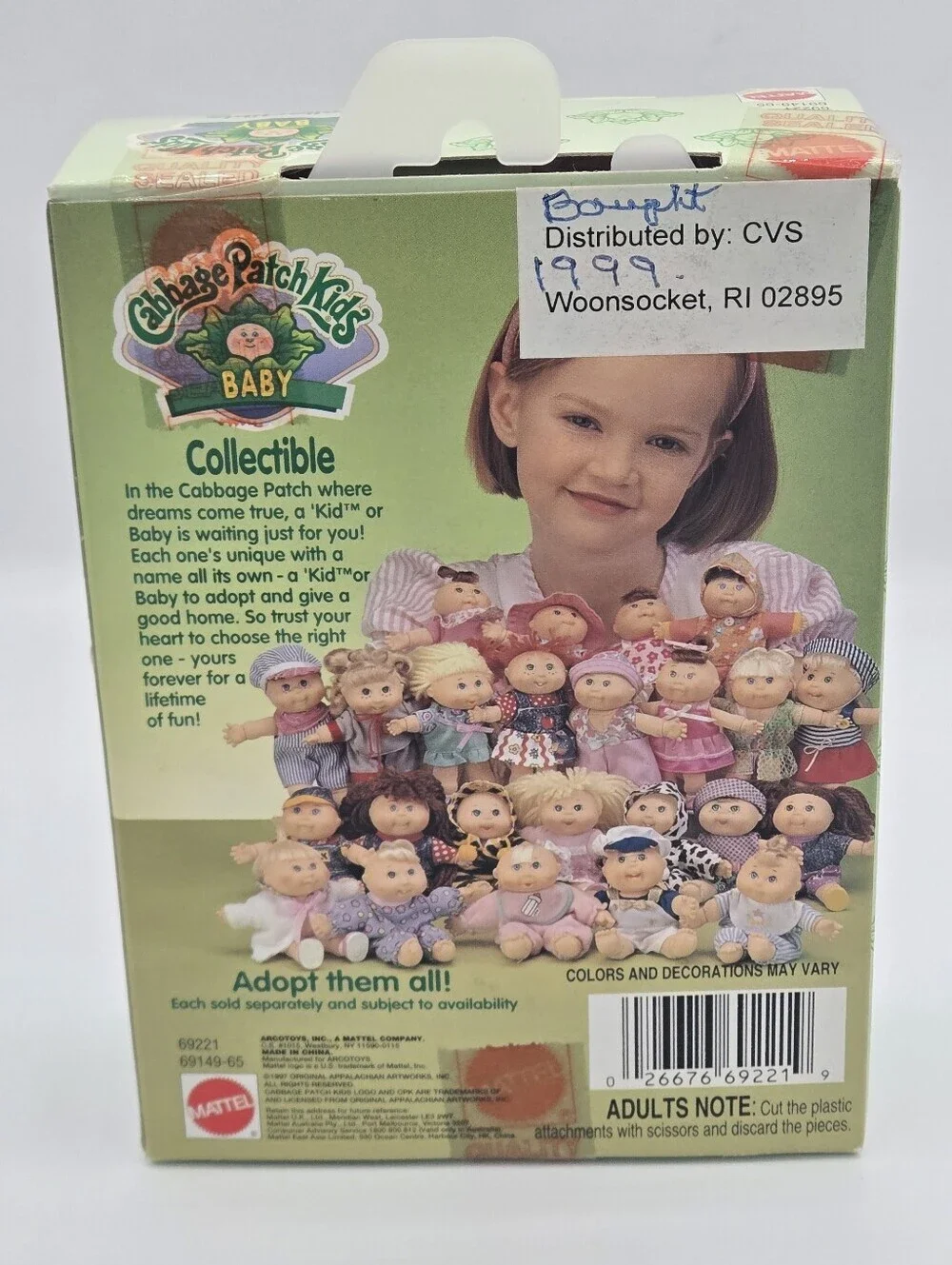 Vintage 1997 Mattel Cabbage Patch Kids 4.5” Baby Doll Alexa Adrienne DOB Nov 30